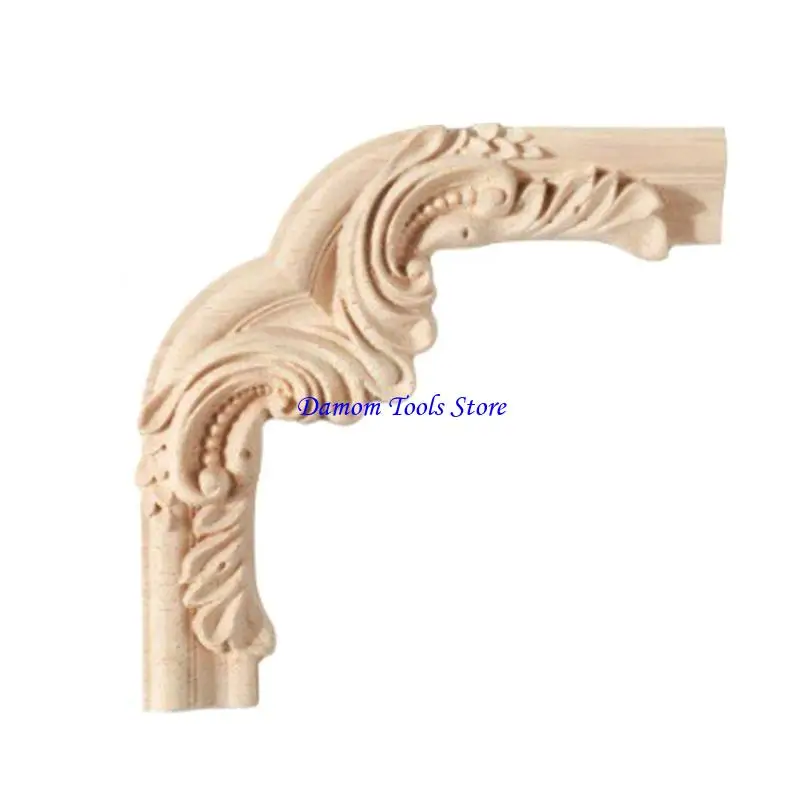 57BE Handmade Craftings Floral Wall Trim Decorative Molding Durable Natural Finish Craftings for Ceiling Cabinet Doors