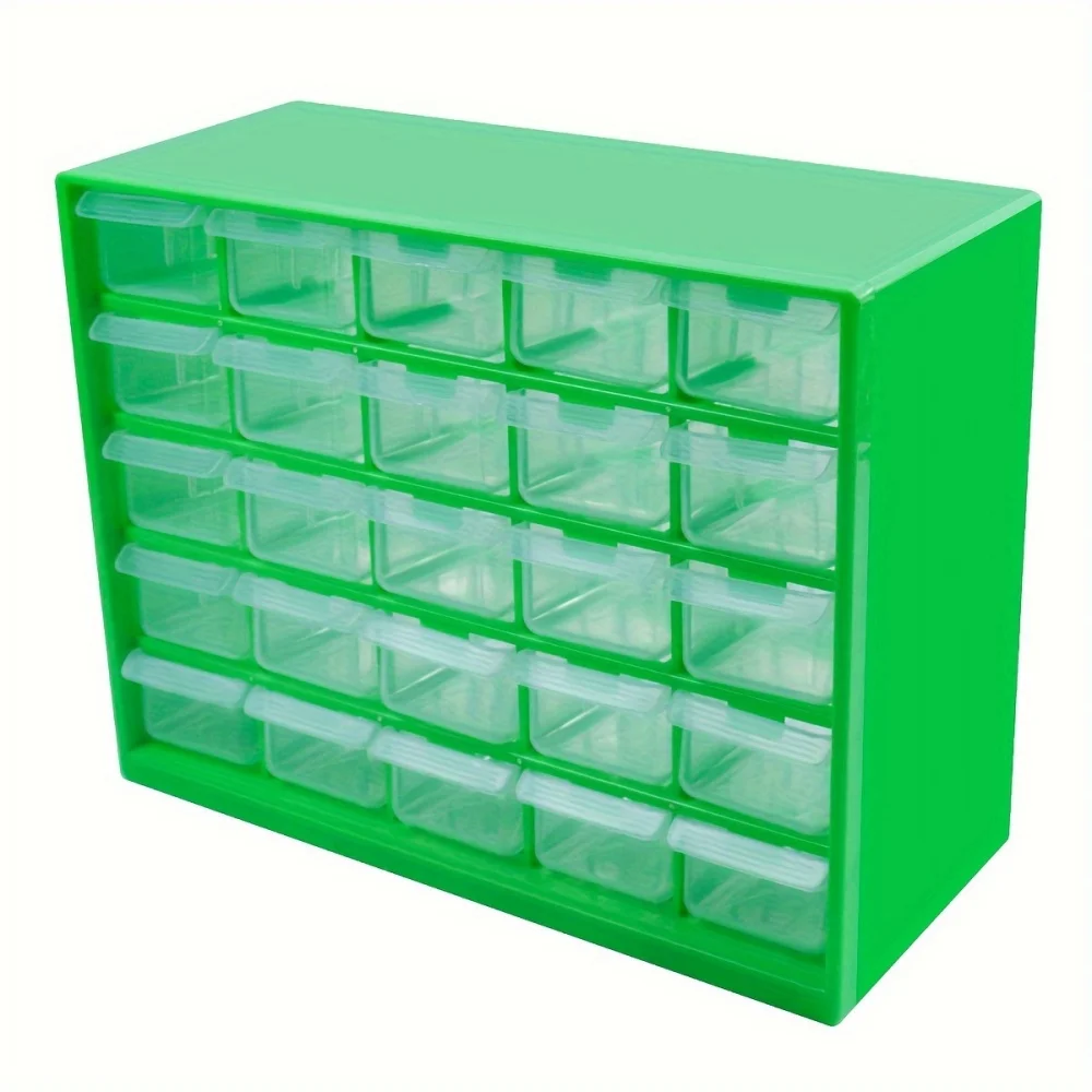 1set 25-Drawer Plastic Parts Storage Box, Hardware And Craft Cabinet Component Tool Box, Building Blocks Screw Storage Box