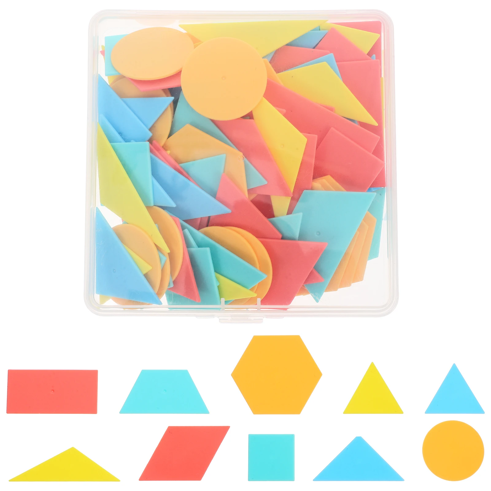 100 pezzi di forma geometrica pezzi di plastica per l'apprendimento per bambini forma cognizione puzzle impilabile gioco educativo blocchi di costruzione set