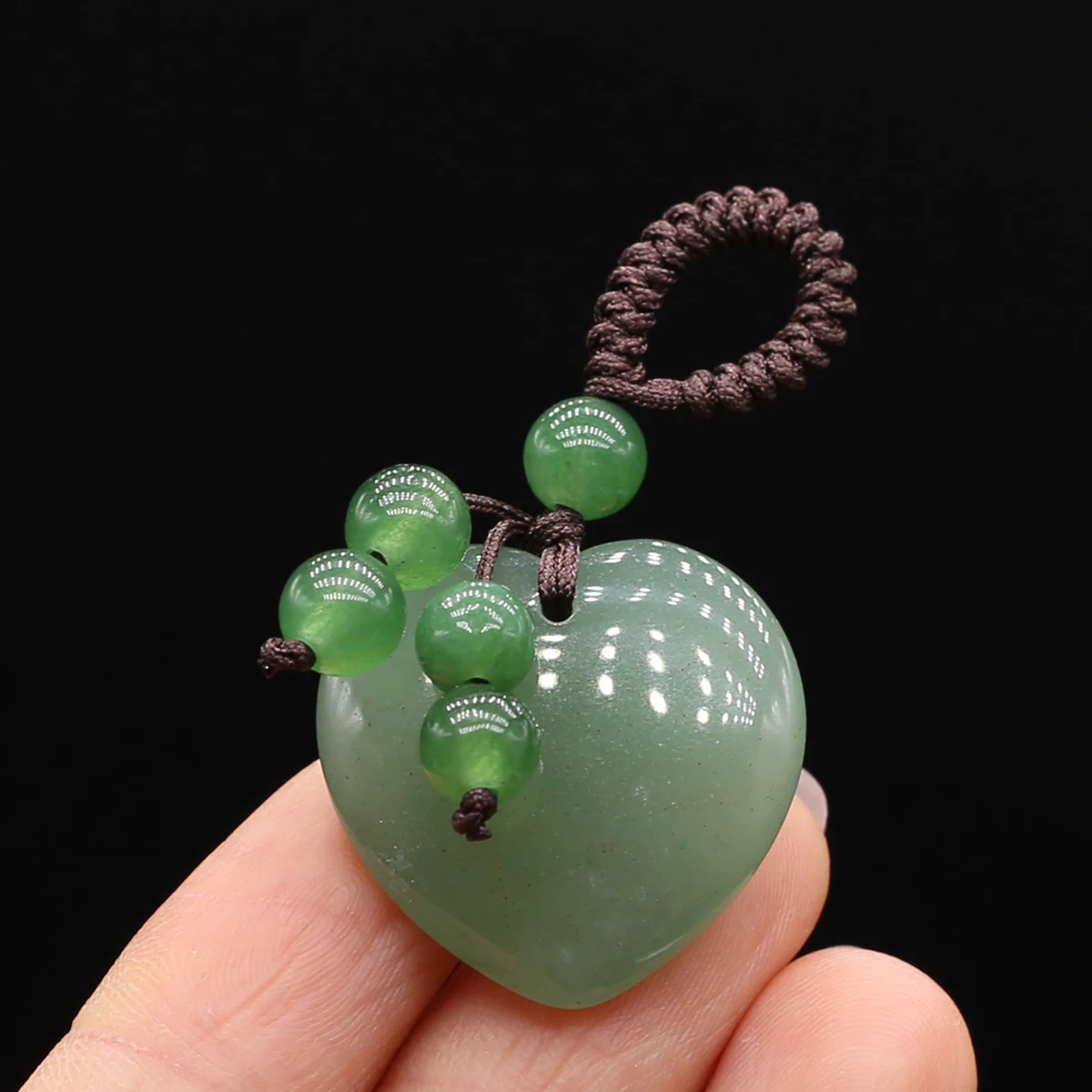 Natural Stone Keychains Heart Crystal Rose Quartz Opal Agate Malachite Aventurine Wallet Decor Key Ring Accessories Jewelry Gift