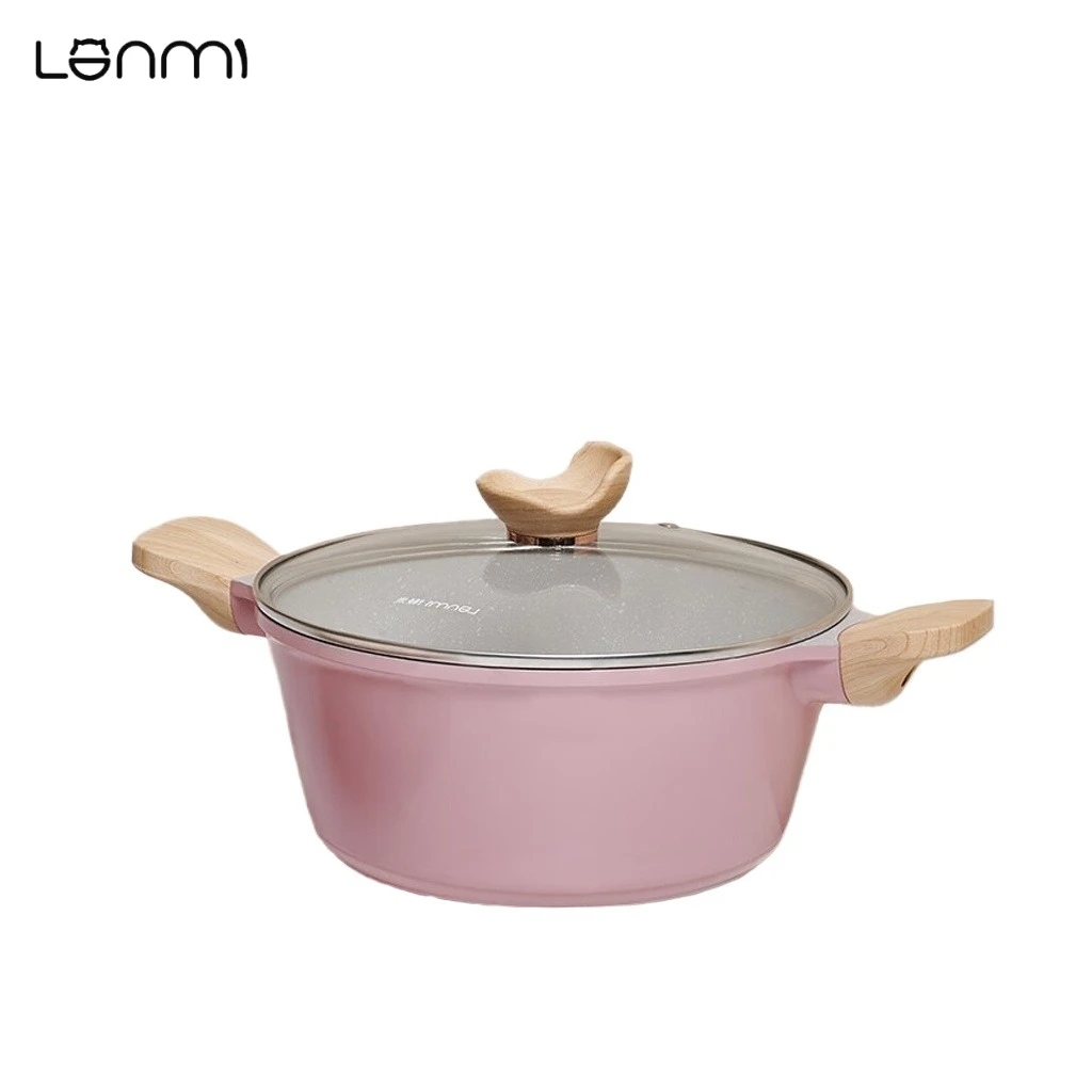 

LANMI 24 см обнимающие кастрюли из алюминиевого сплава, мультиварка, суповая кастрюля для макарон и супа, рождественский подарок, большая бытовая емкость
