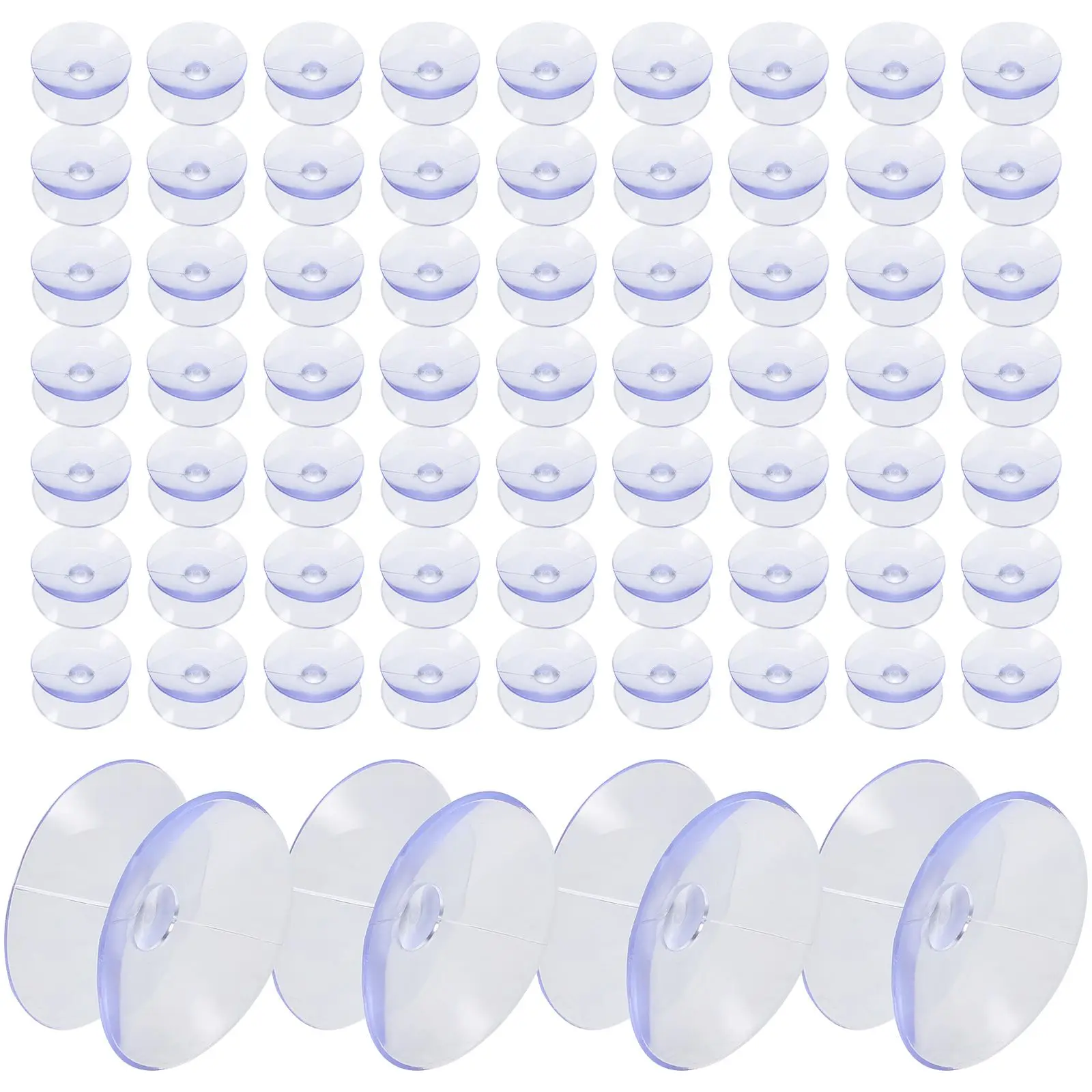 

100pcs Double-sided Anti-collision Suction Cups 30mm Hooks for Glass Table Tops Windows Display Reusable Strong Adhesive