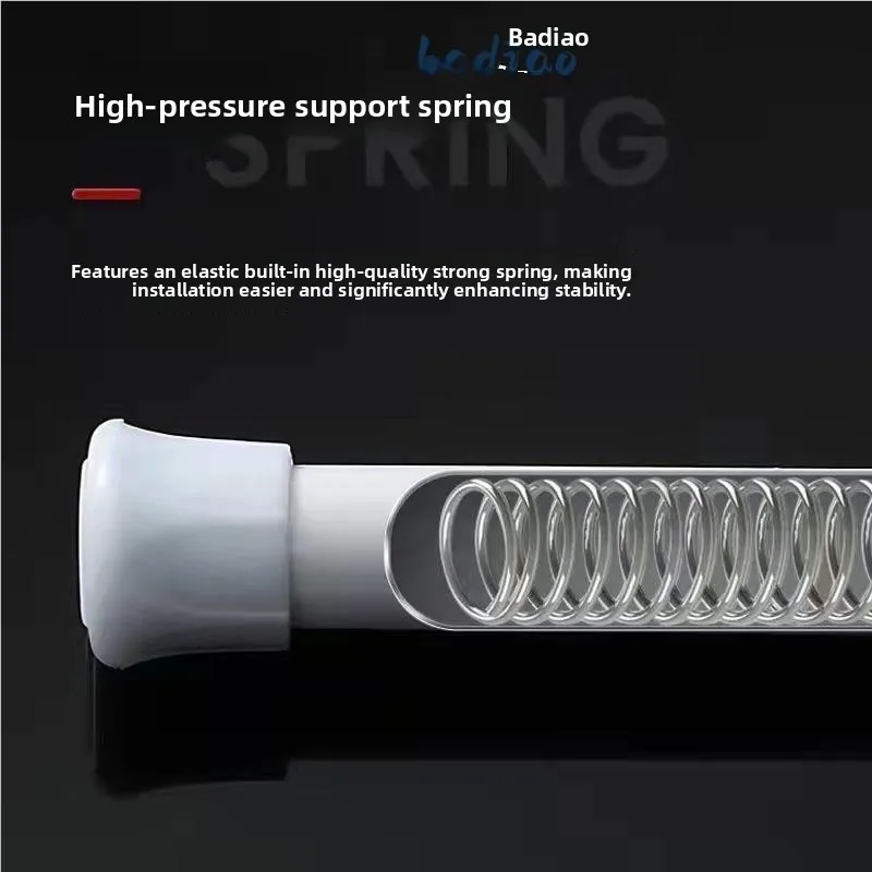 No-Drill Adjustable Rod Thickened Kitchen Balcony Short Curtain Semi-Curtain Rod Curtain Pole Support Rod Stainless Steel