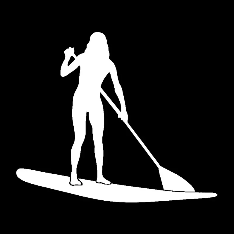 Lady Stand Up Paddle Board Fashion Car Sticker Vinyl Waterproof Sunscreen Decals Personalized Car Styling Decoration,15cm*13cm