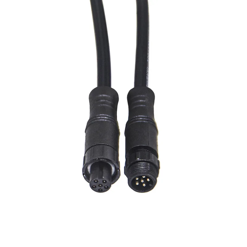 hit product12V Plug Adapter with Black Wire M10 Male Female 2 3 4 5 6 Pin Connector for Powering Small Electronics LED Lights