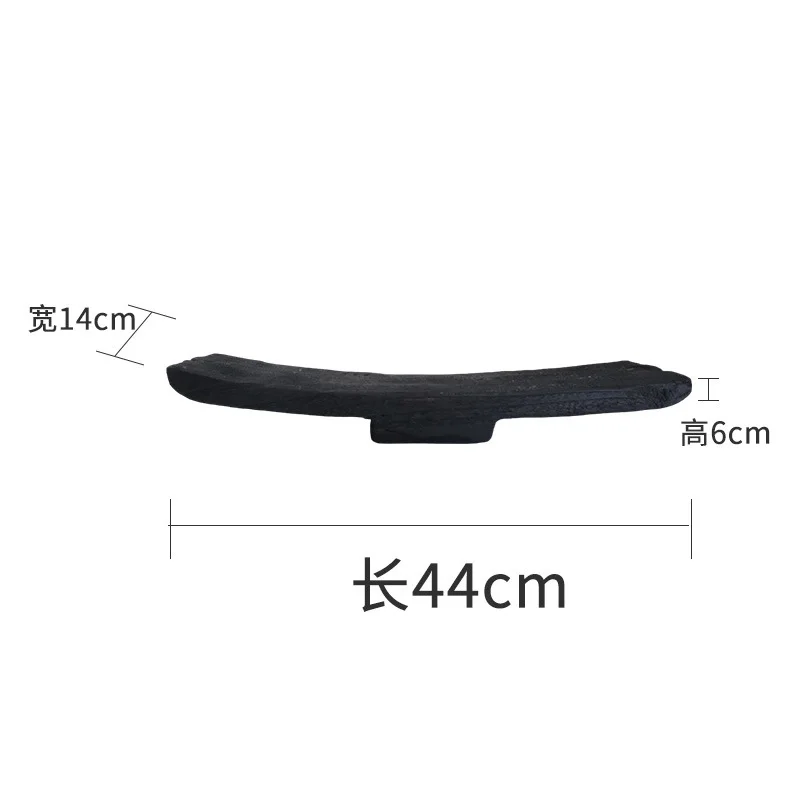 Black Solid Wood Tray  Jewelry Dish Prato De Jantar 트레이 Home Art Decoration Ornaments Handmade Long Plate Multi Functional Plate
