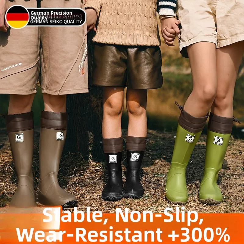 

Складные водонепроницаемые высокие уличные дождевые сапоги для женщин, новая модель 2025 года, дизайн для родителей и детей, противоскользящие