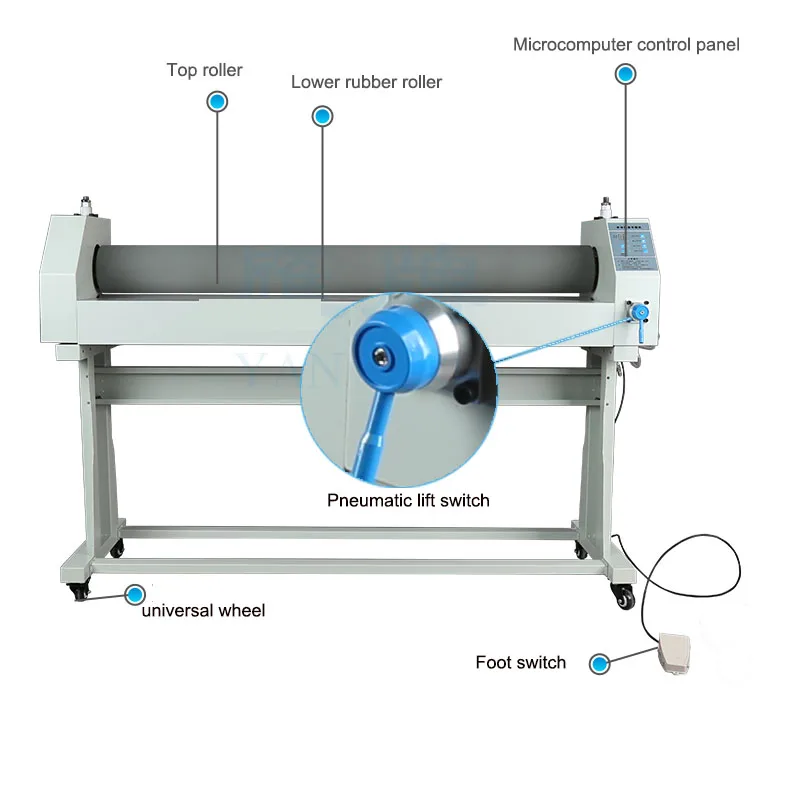 YP-1300 Pneumatic Laminator Electric Dual-use Graphic Advertising Board Glass Laminating Paper Photo Cold Laminating Machine