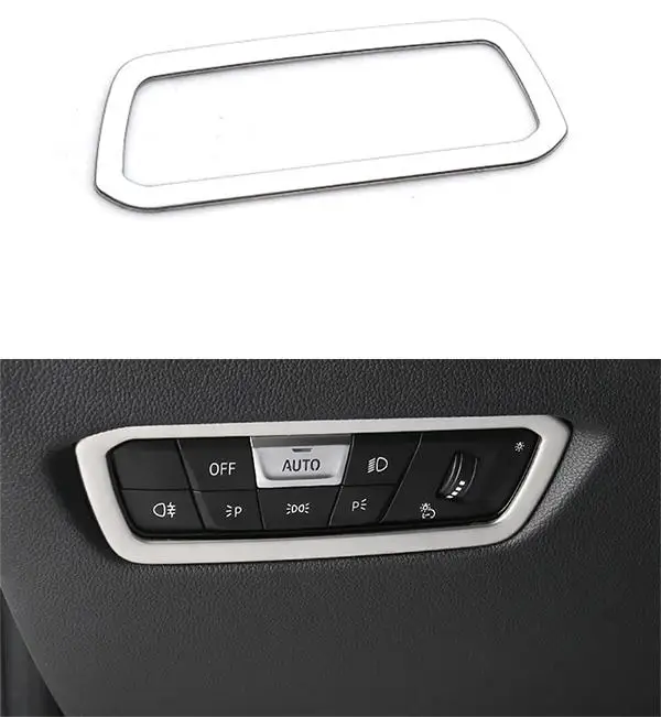 For BMW G20 G28 Car Headlight Inner Switch Buttons Frame Decorative Trim Covers Stainless Steel Interior Trim Auto Accessoriess
