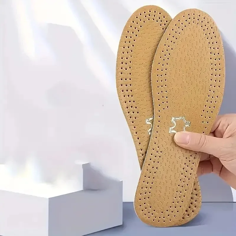 1Pair Ultra Thin Breathable Soft Leather Shoe Insoles Cuttable Free Size For Men Women Comfortable Cushion Arch Support