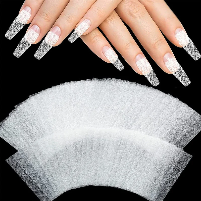 10-50pcs Nail Extension Silk Fiberglass Non-woven Silks Form Wrap Manicure Building UV Gel French Acrylic Tips Glass Fiber Paper