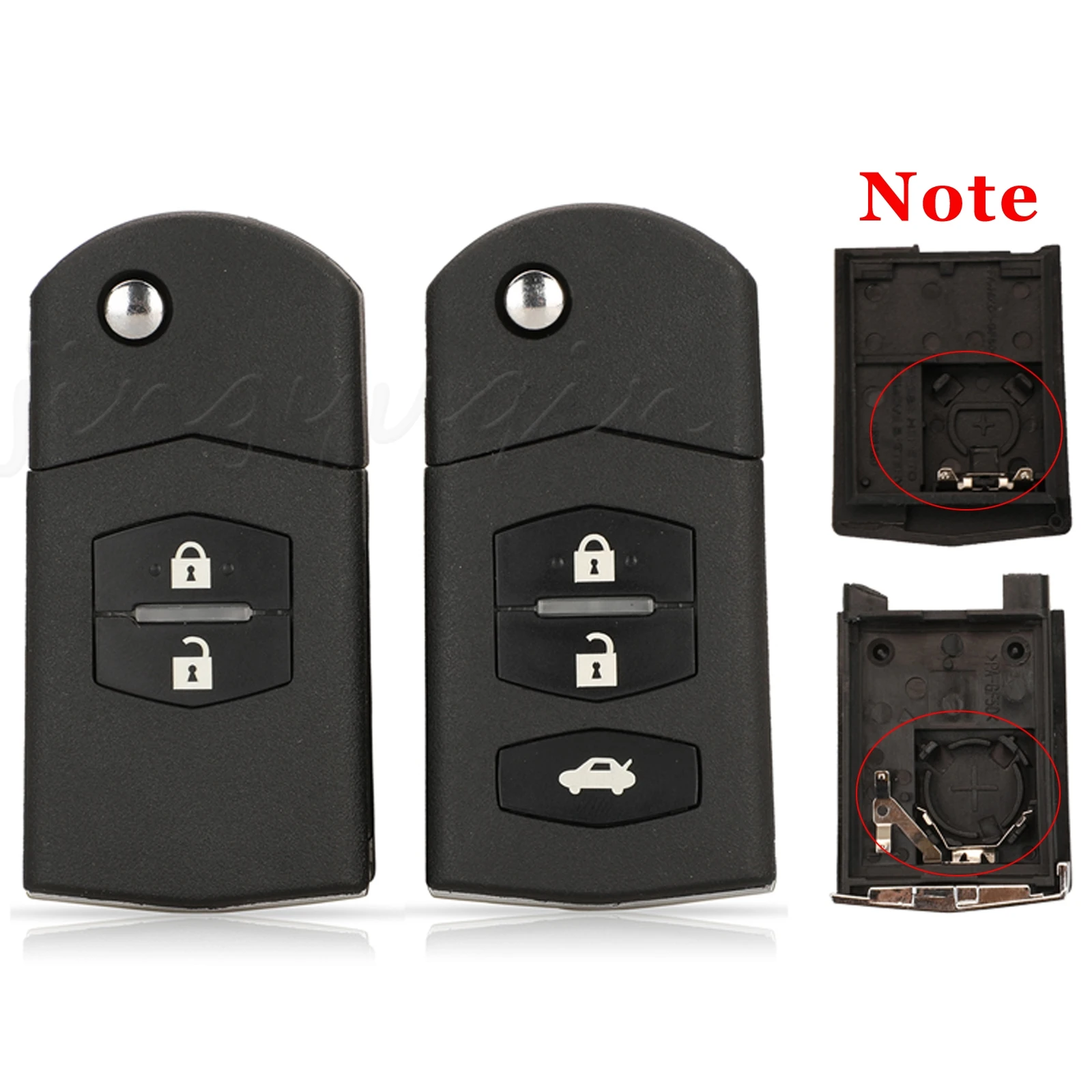 

Jingyuqin 10pcs 2/3 Buttons Fliping Remote Car Key Shell Case For MAZDA 3 5 6 Series M6 RX8 MX5