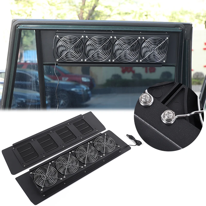 

For Toyota Prado LC120 150 Lexus GX rear vent window ventilation insect proof curtains Built-in fan auto Decorative accessories
