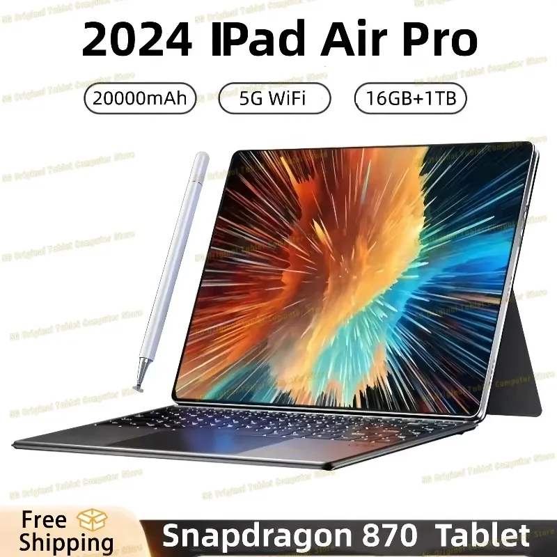 2024 NEW Original IPAD Air Tablets 16GB+1TB 11 Inch 20000mAh Android13 Snapdrago 870 5G WIFI Dual SIM Card Phone Call Tablets PC