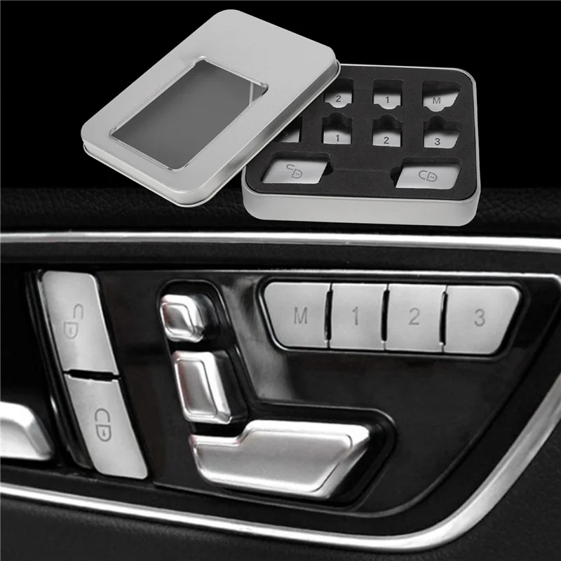 12 Stuks Auto Deur Seat Memory Lock Knoppen Covers Stickers Voor Mercedes Benz Cla/Gla/Glk/Gle/Cls/Gl/Ml/A/B/E