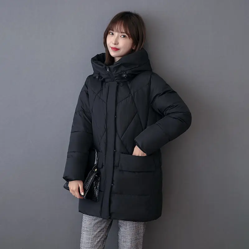 Down Jackets Female Winter Coat Women\'s Parkas Hooded Warm Winter Jacket Coat Cotton Padded Jacket Plus Size S-3XL