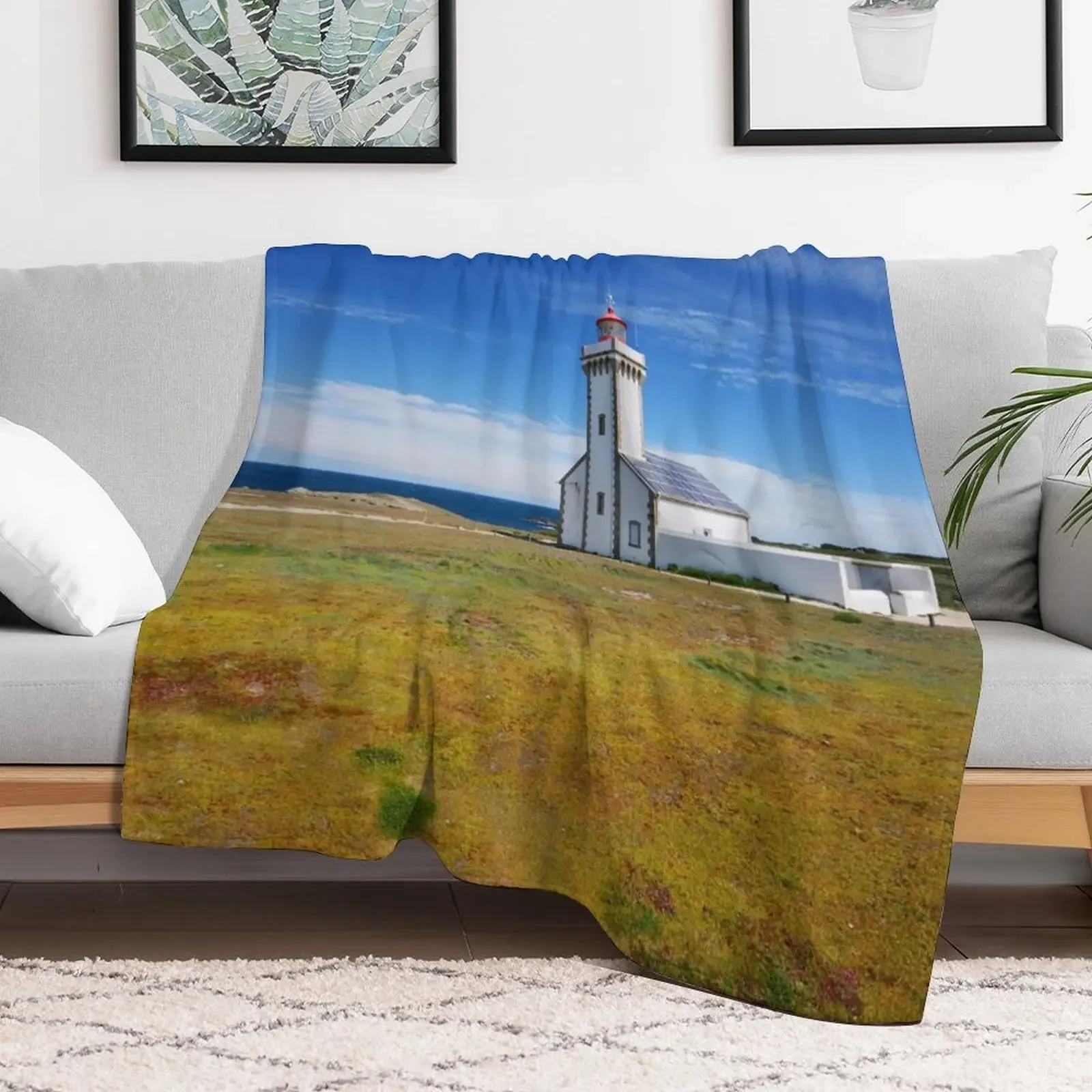 lighthouse Belle ile en Mer Throw Blanket Sofa Throw christmas gifts Hairy Blankets