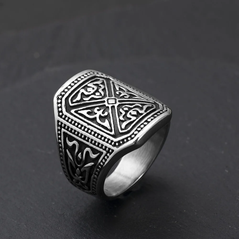 Stainless Steel Halloween Dark Ornaments Men\'s Ring Fashion Biker Band Rings Jewelry Party gift Jewelry