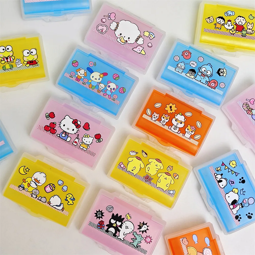 Caja de medicina de dibujos animados Kawaii Sanrio Hello Kitty Usahana, caja de almacenamiento de doble capa con conejitos de azúcar, regalos creativos