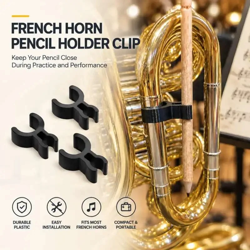 French Horn Pencil Clip Holder Orchestra Musician Pencil Holder Marching Band Accessory Gift
