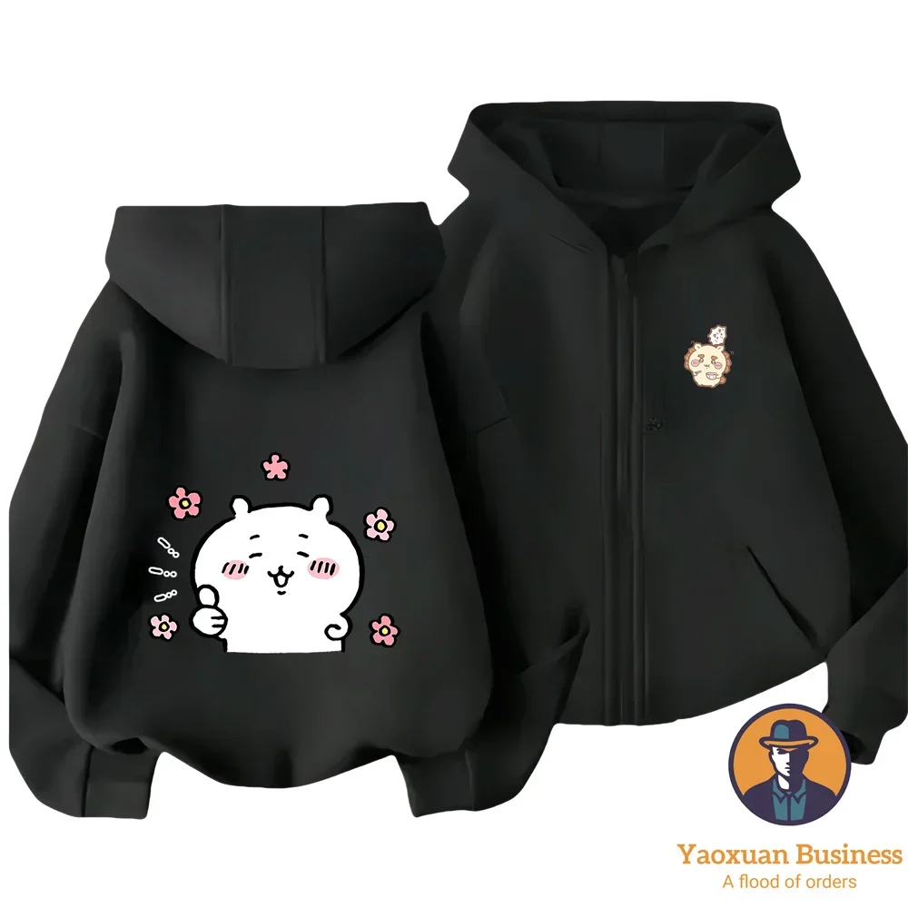 

2 14Y Popular Hot Selling 2 14Y Pure Cotton Chiikawa Zipper Hoodie Autumn Winter Casual Outer Top