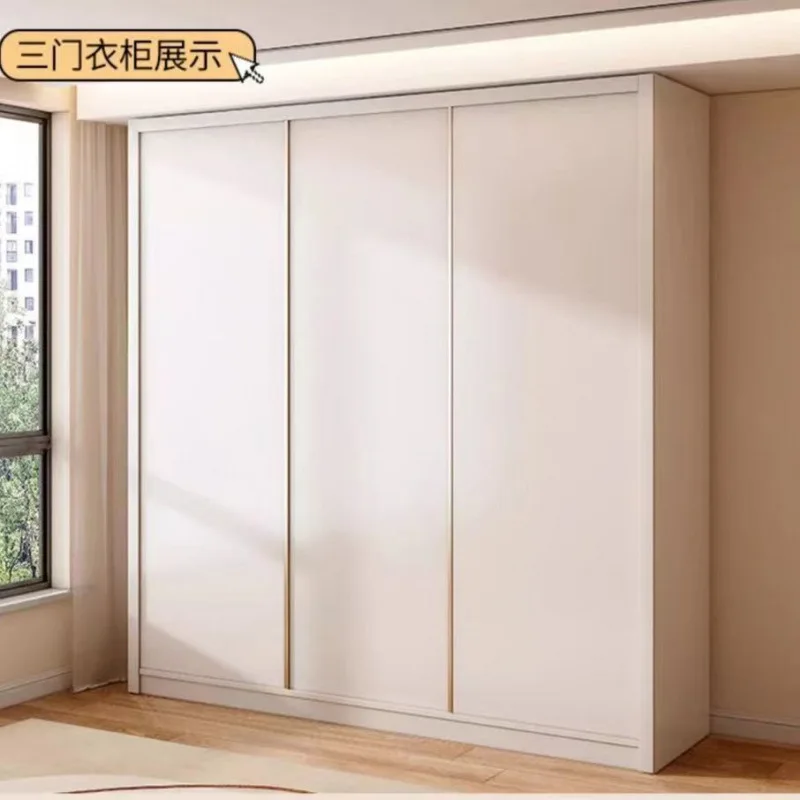 لوحة بيئية قابلة للتخصيص ENF الصف 2025 خزانة ملابس بباب منزلق جديد منزلي كريمي للرياح نوع معلق بالكامل