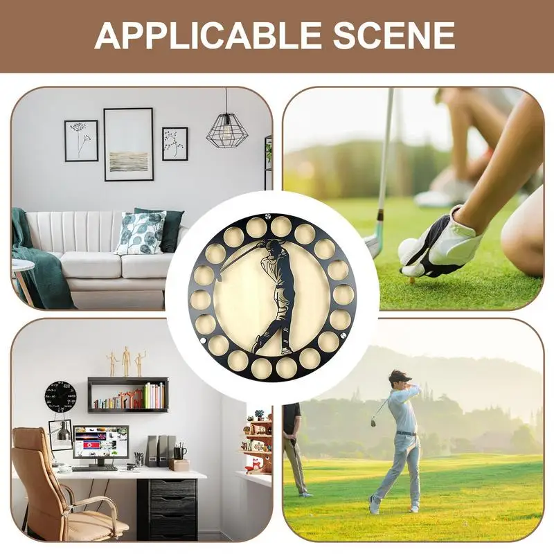 Golf Ball Wall Shelf Golf Ball Holder Gift For Golfers Creative Stylish Round Display Rack Wall Mount Decor For Golfers