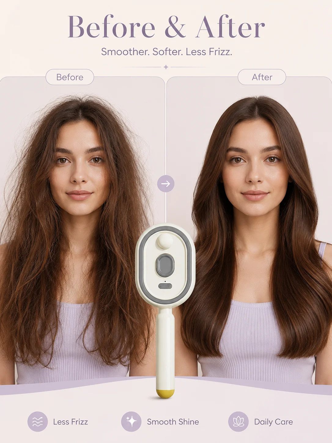 Scalp Massage Comb Electric Hair Mist Brush for Hair Growth Massage Detangling Comb Hydrating Spray Smooth Frizz Control