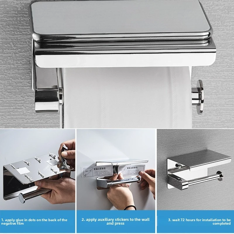 Portarrollos de Papel Higiénico de Acero Inoxidable 304, Caja de Papel Higiénico Impermeable, Accesorios de Baño