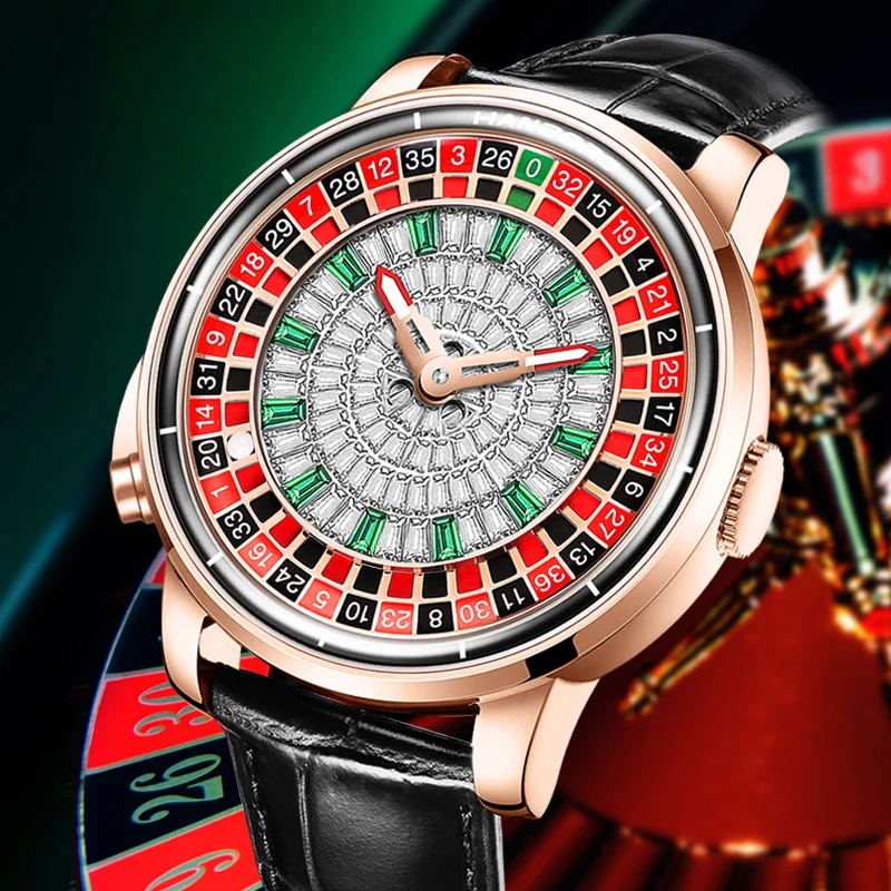 

HANBORO Men's Fully Automatic Mechanical Watch Wheel Wheel Wheel Wheel Gambling Wheel Men's Watch