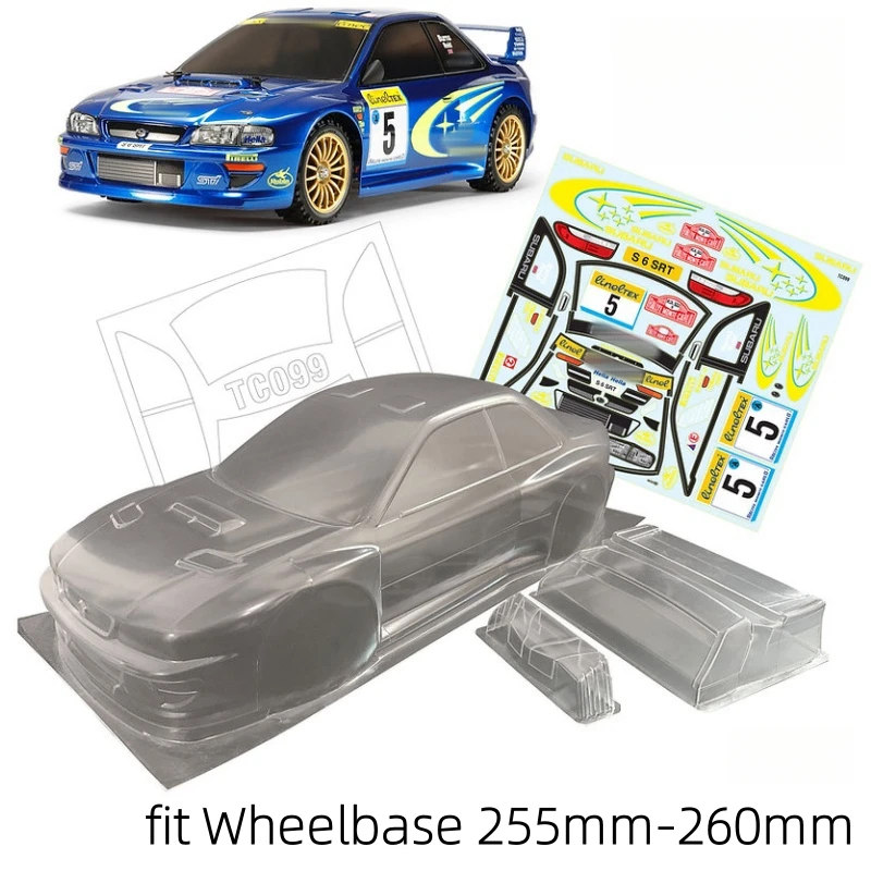 1/10 Impreza 1999 WRC RC Rally Car body shell 190mm Width for RC Drift Car 255mm-260mm Wheelbase Tamiya Kyosho Yokomo mst