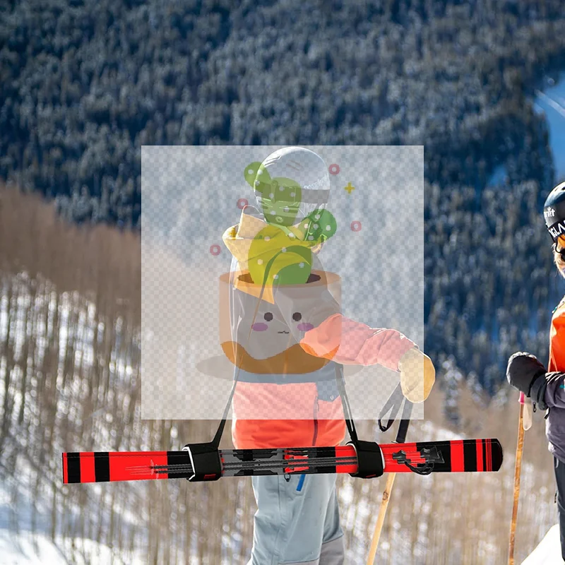 

Nylon Skiing Pole Shoulder Hand Carrier Lash Handle Straps Adjustable Buck Hook Loop Protecting Black Nylon Ski Handle Strap