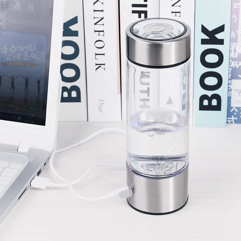 2024 New 420ML Portable Water Ionizer Bottle Rechargeable Negative Ion Watering Cup Hydrogens-rich Water Cup Water Generator USB