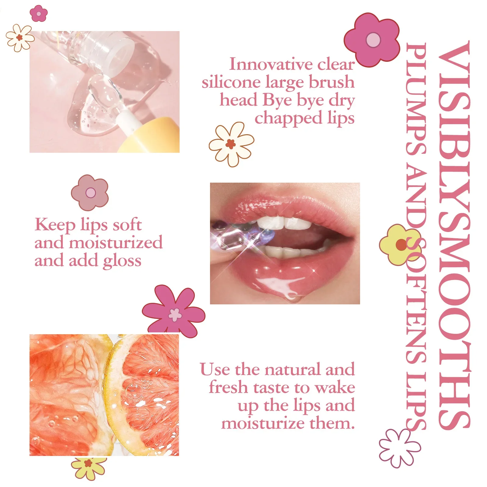 Set di oli per labbra trasparenti da 4 pezzi Set di lucidalabbra Dudu idratante al gusto di frutta idratante per autunno e inverno