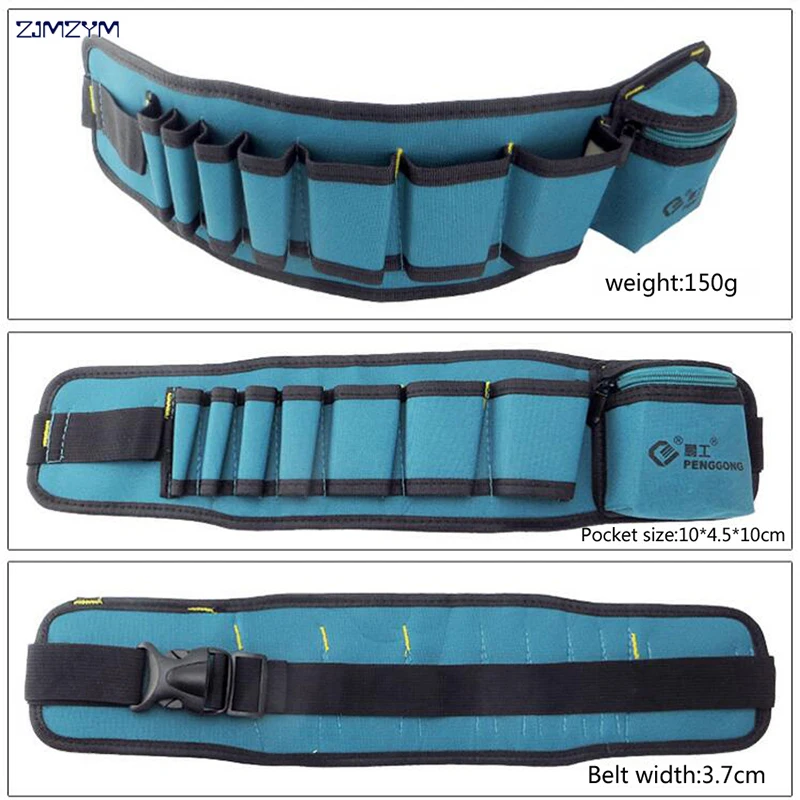 Kit de reparação multifuncional oxford pano ferramenta de ferragem durável saco cinto impermeável multi-bolsos saco cintura