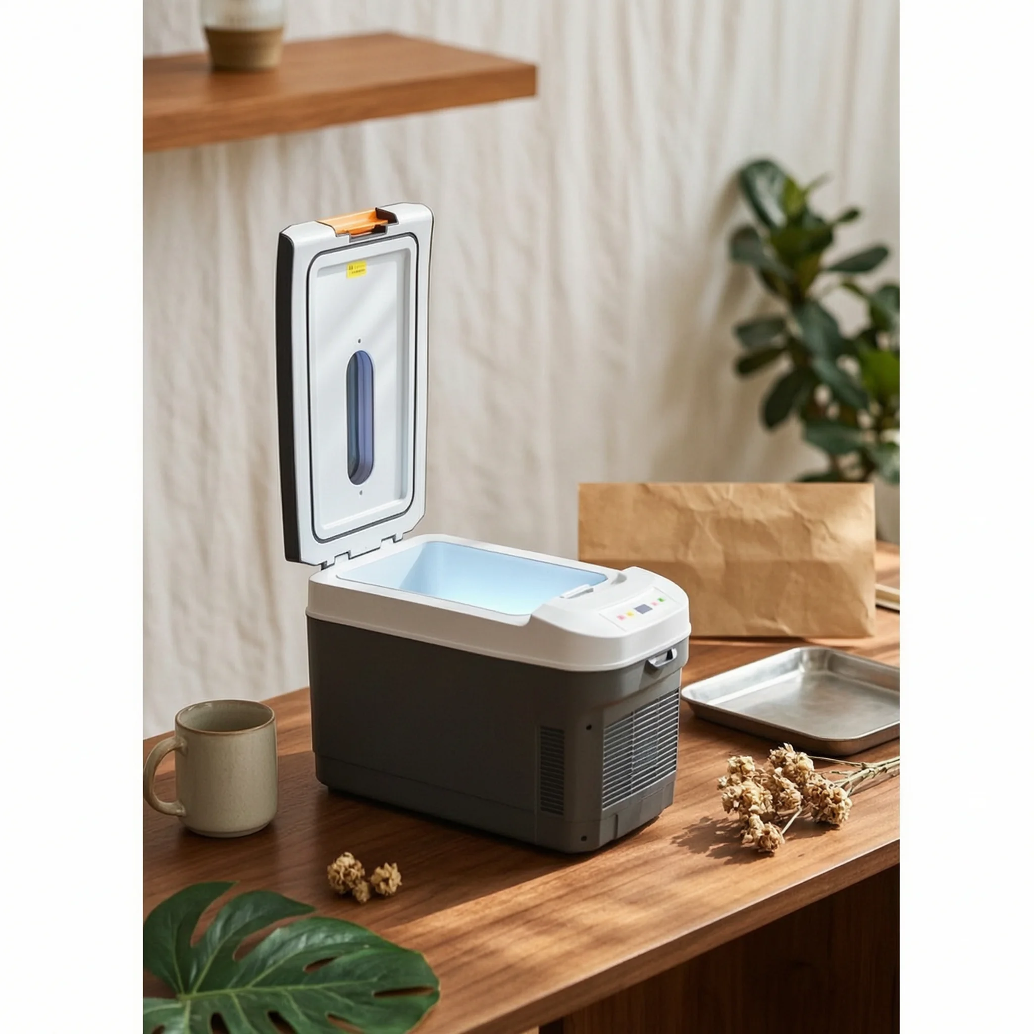Car Fridge with Window Versatile Mini Fridge with Warmer Car Refrigerator Convenient Portable Cooler with Handle 12v