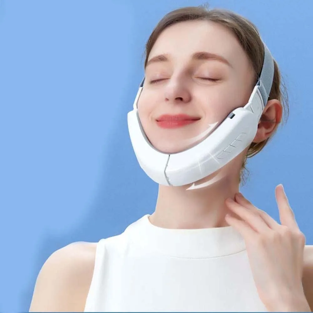 Dispositivo eléctrico de cara en V de alta elasticidad, masajeador Facial inteligente cómodo y ajustable, dispositivo de Estiramiento Facial portátil en forma de V
