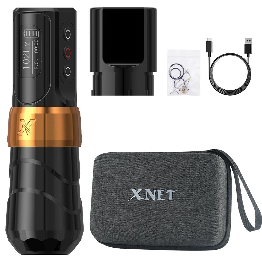 XNET FLUX MAX 2026 Draadloze Tattoo Machine Rotatiepen Coreless Motor 4.0MM Slaglengte LED Digitaal Display voor Tattoo Artiesten