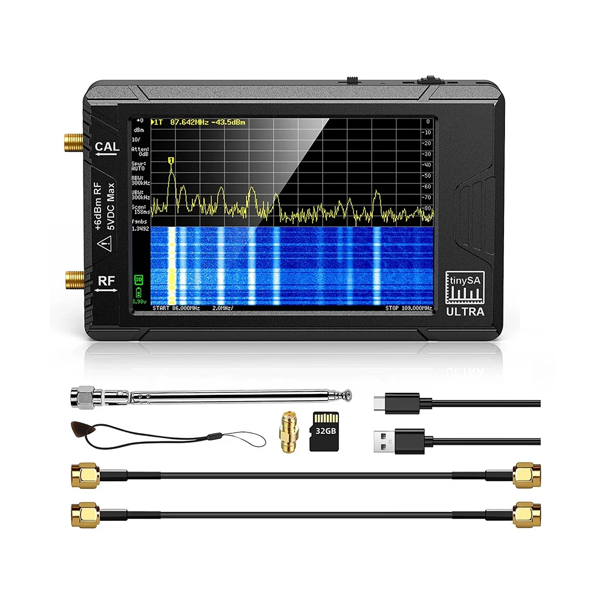 Ultra Spectrum Analyzer, SeeSii 4.0 Inch 100KHz To 5.3GHz Tiny Frequency 2-In-1 Signal Generator 100KHz To 800MHz