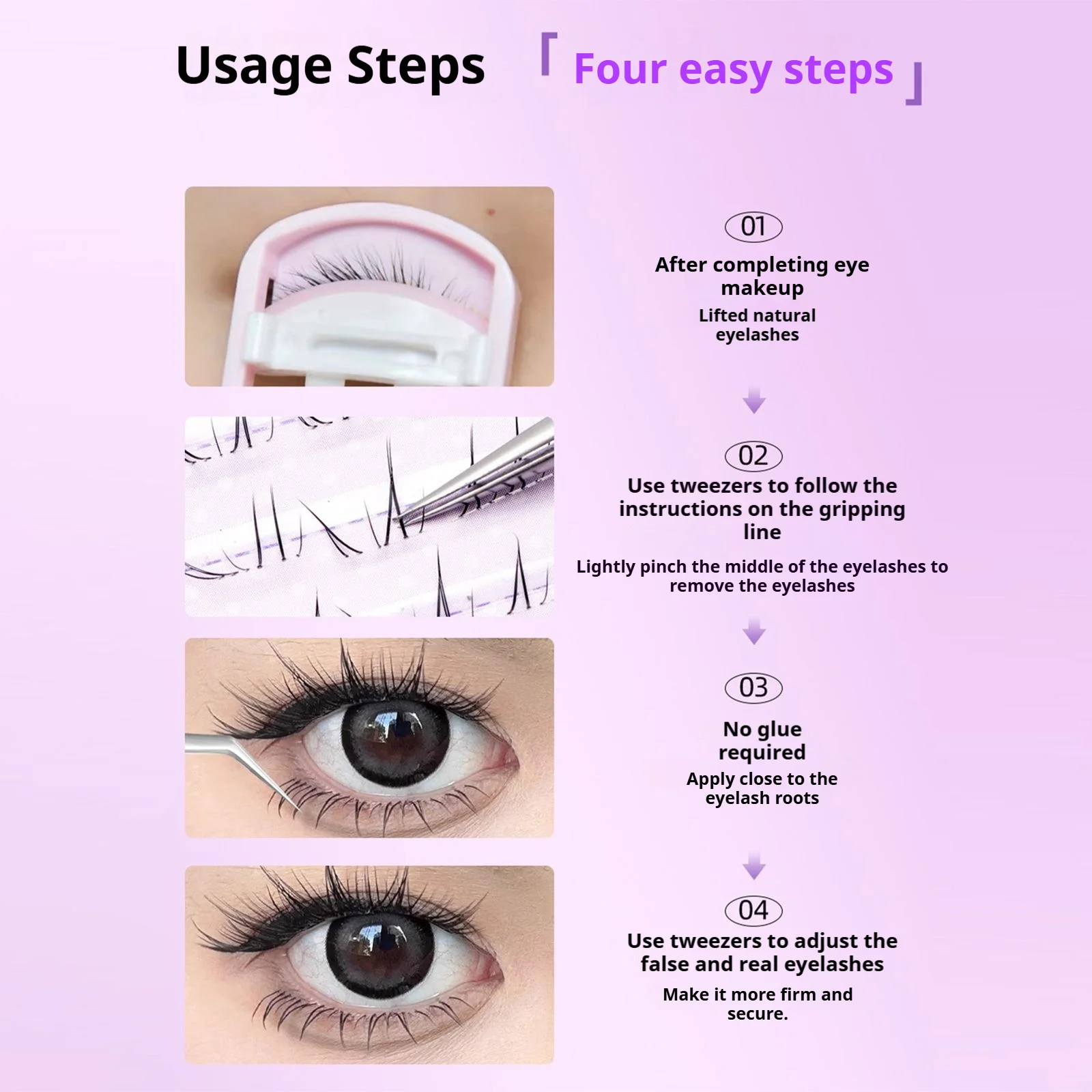 Natural Fox-style Lower Eyelashes Segmented Mixed Length Lashes Handmade Fluffy False Eyelashes For Daily Makeup And Photography