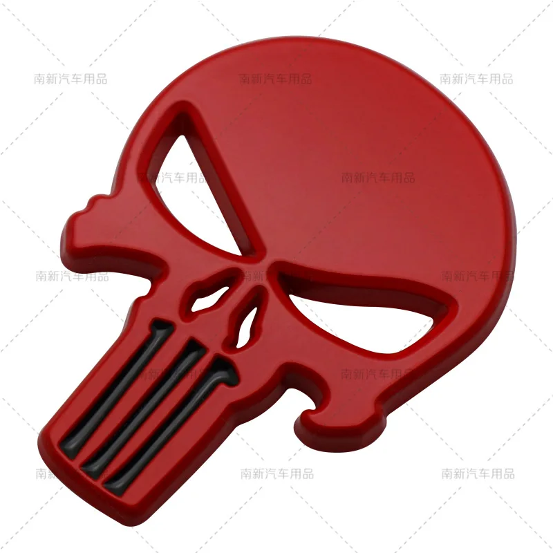 3D Metal Punisher kafatası logosu araba çıkartmaları amblem rozeti tamir yakıt tankı kuyruk yan Trim etiket oto ön arka gövde vücut Sticker