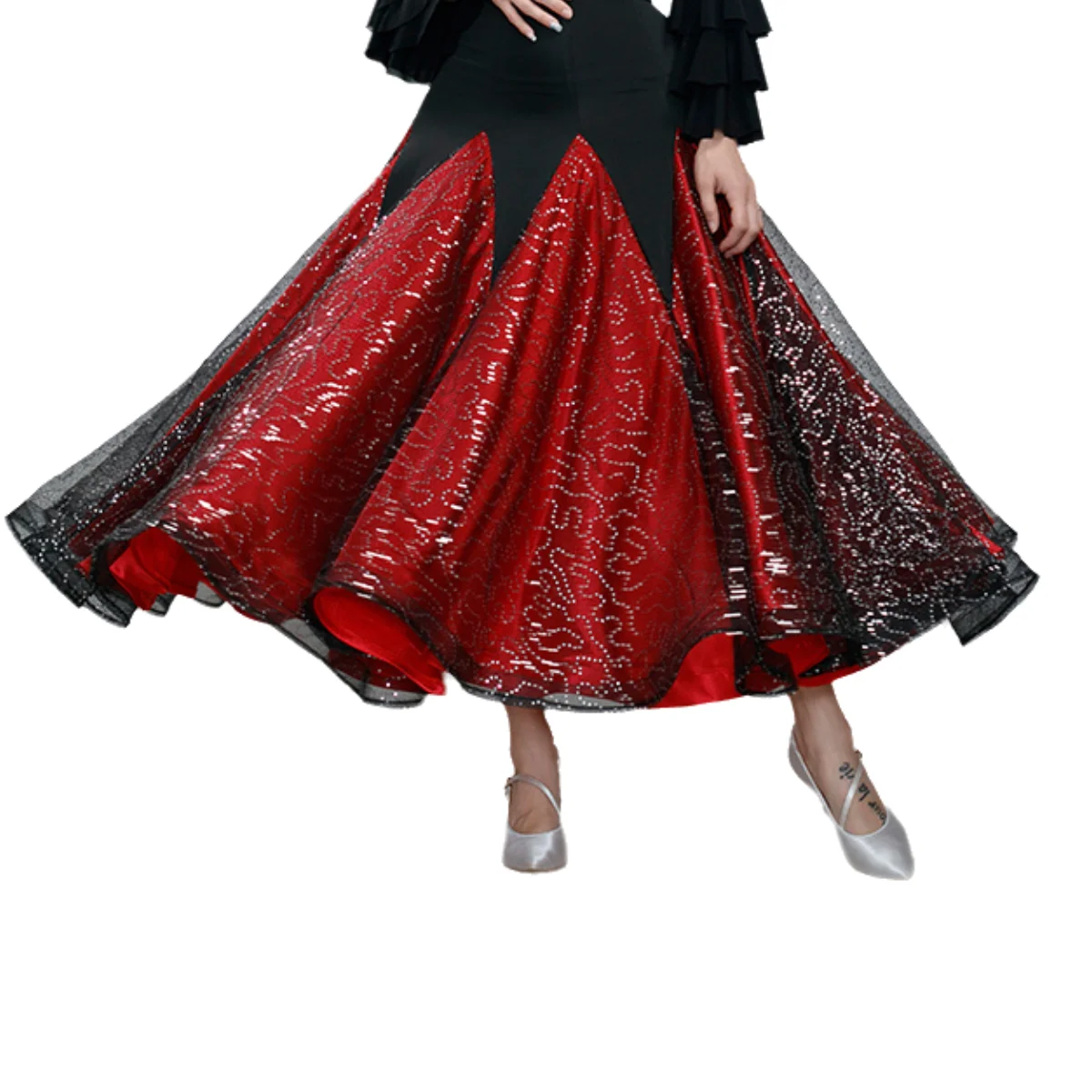 Jupes de salle de Rhfluides pour femmes, jupe de danse espagnole, robe de valse, vêtements de danse, jupe de flamenco, jupe de fête