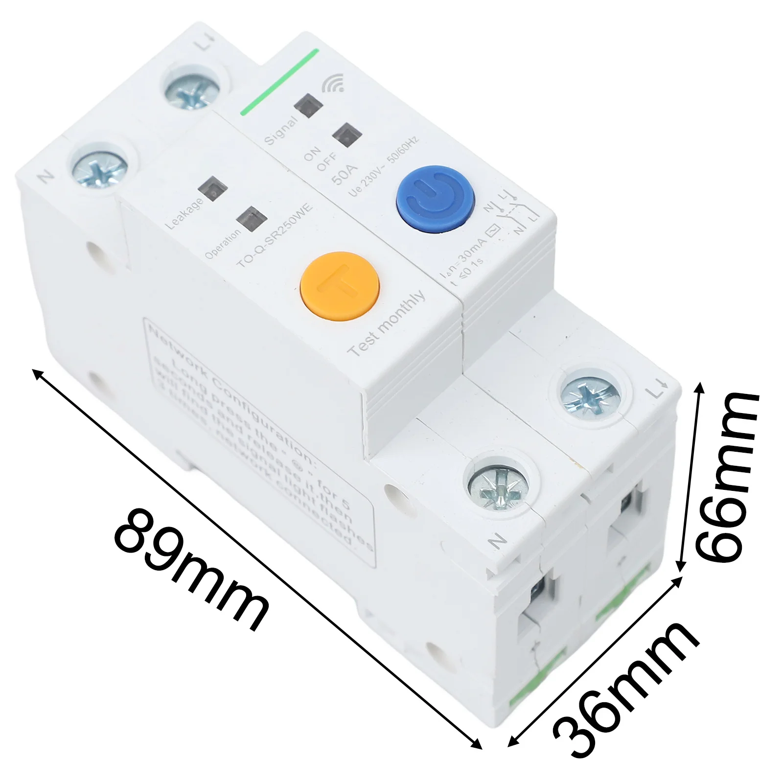 

For Ewelink APP Compatible WIFI Smart Circuit Breaker 2 Pole 50A DIN Rail with Remote Control and Timed Automation Features