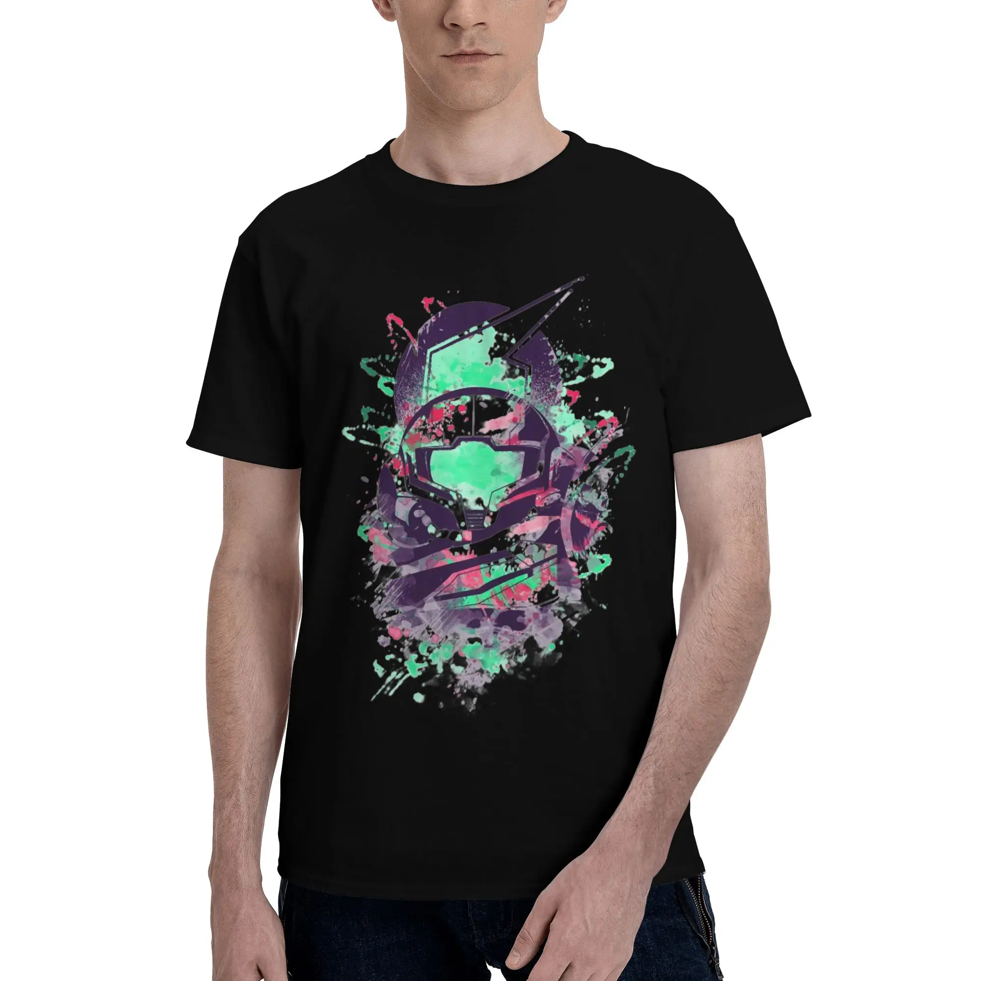 Watercolor Bounty Hunter Funny 100% Cotton T-Shirt METROID PRIME Tees Tops For Men