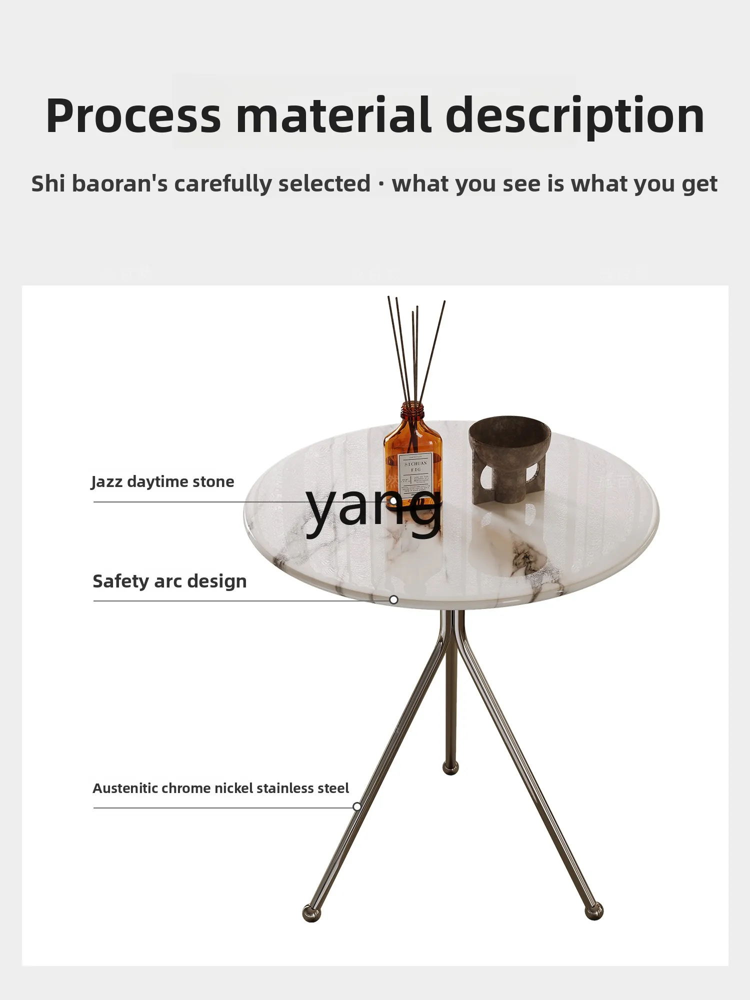 أريكة LH بسيطة من الحجر الطبيعي، طاولة قهوة صغيرة، طاولة صغيرة فاخرة من الفولاذ المقاوم للصدأ عالية الجودة #3