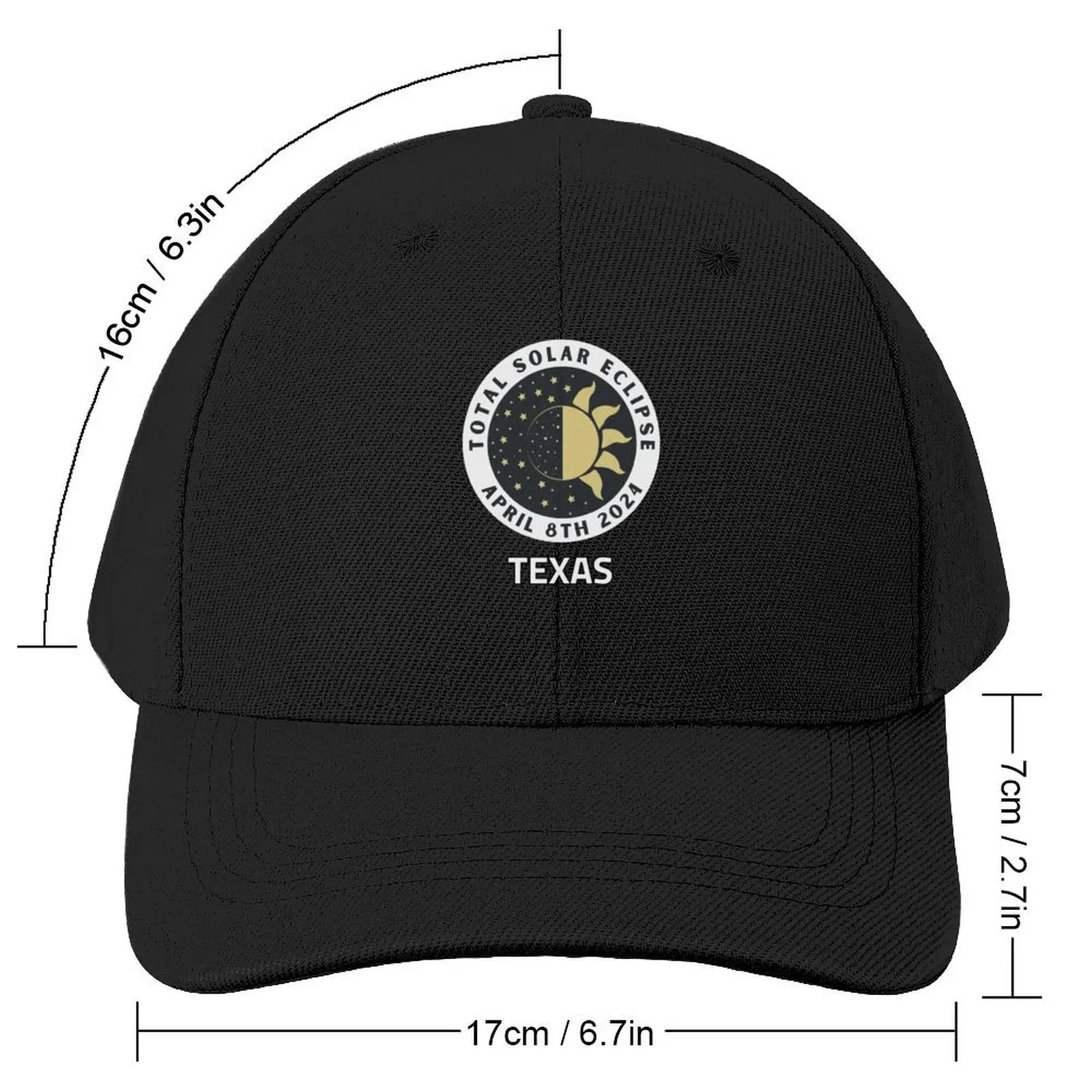 Total Solar Eclipse 2024 Texas TX Baseball Cap New Hat Anime Hat funny hat Thermal Visor Female Men's