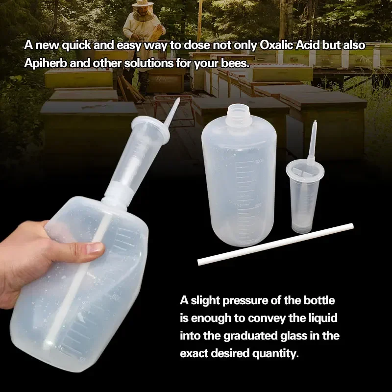 

Oxalic Acid Dosage Syringe Beekeeping Multifuction 1000ml Oxalic Acid Dispenser Clear Squeeze Bottle Beekeeping Tools Equipment