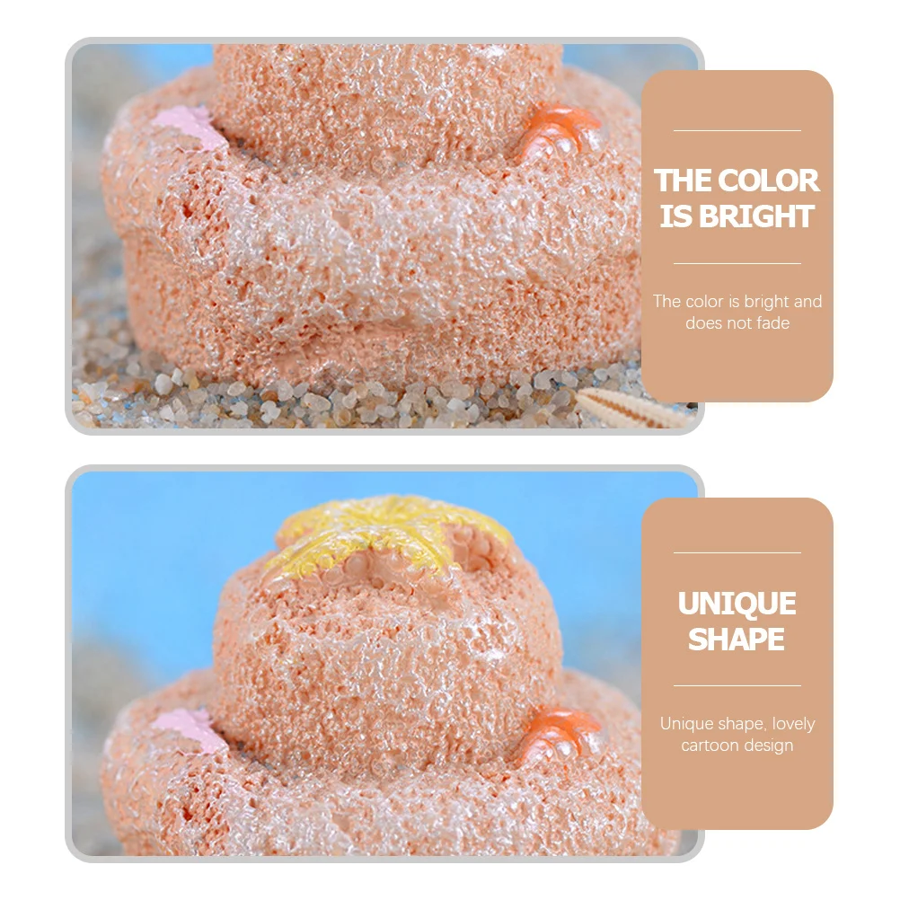 

6Pcs Sculptures Micro Landscape Ornament Aquarium Decoration Resin Crafts Fish Tank Ornament Sand Beach Decor