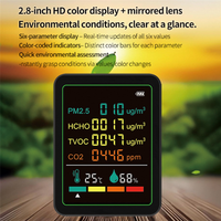 FORW-MT07WT 6-In-1 Indoor Air Quality Monitor Portable PM2.5 Tester Household HCHO TVOC CO2 Temperature Humidity Tester