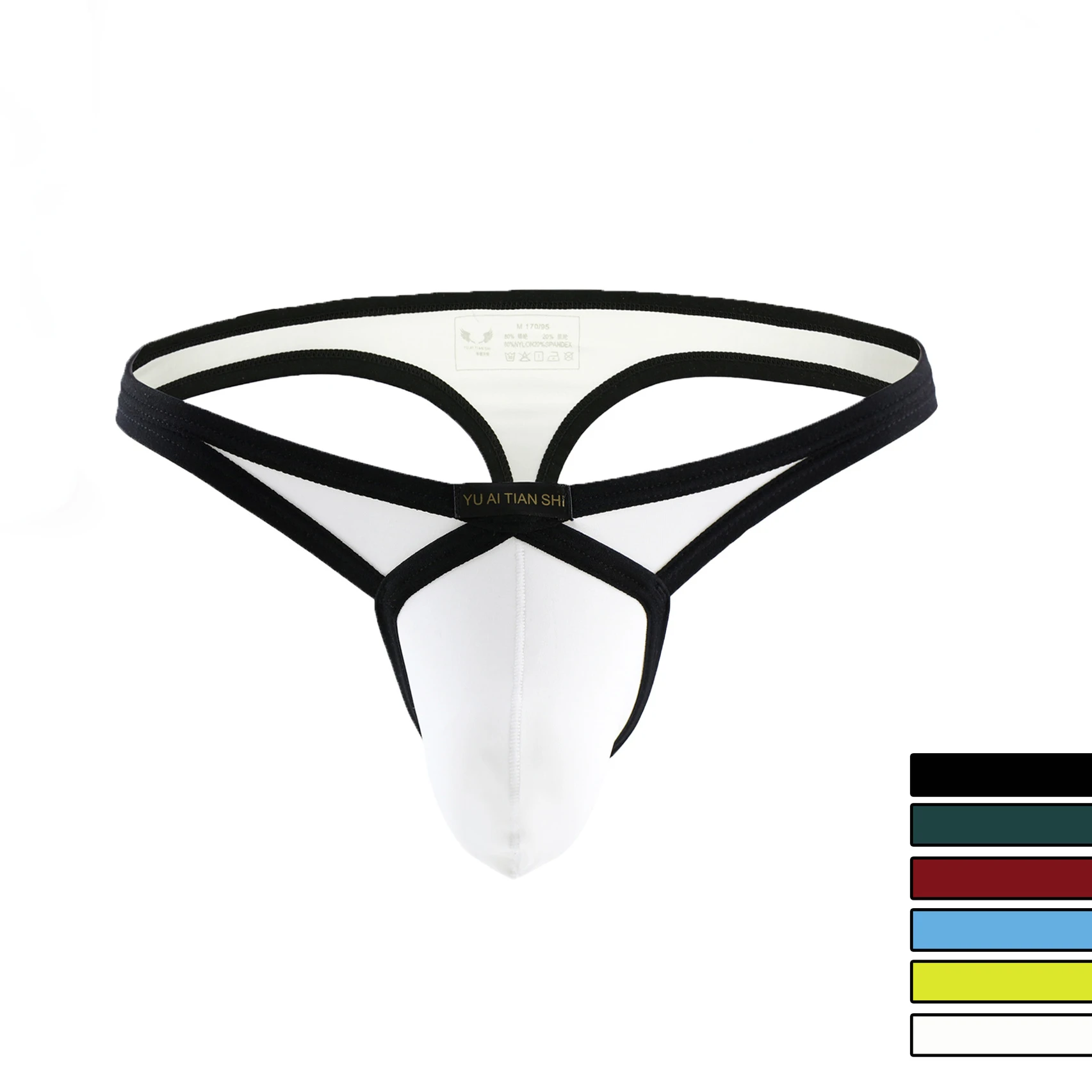 New Low Waist Nylon Bikini Thong Sexy Mens G-string Underwear Solid Color Gay Sissy Comfort Briefs Penis Pouch Panties T Pants